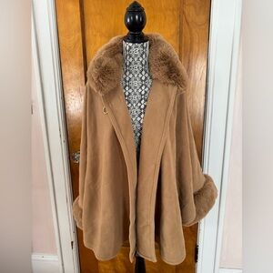 Martha Stewart Camel Fur-Accented Women's Cape